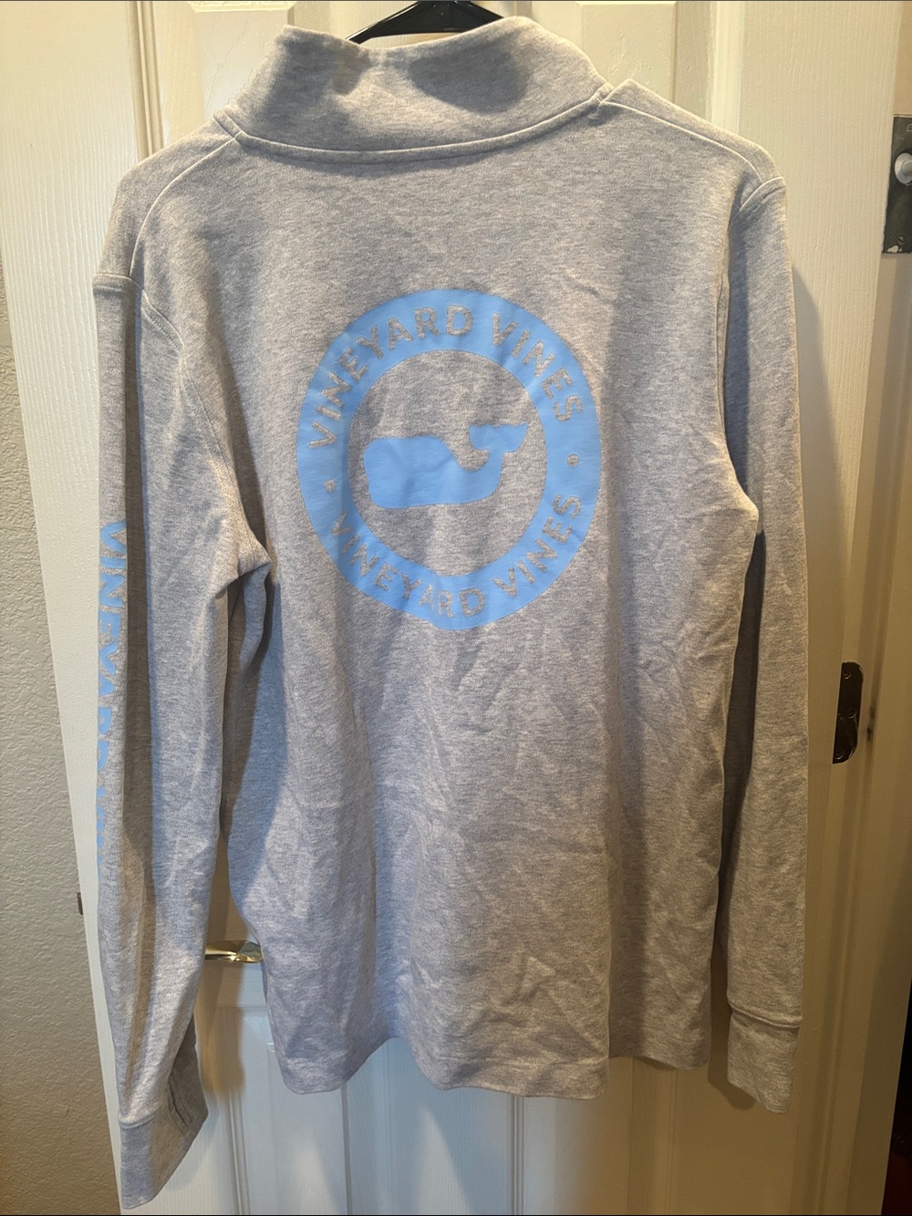 Vineyard Vines Men's Gray Mock Neck Snap Button Pullover Sweatshirt size Medium - Picture 4 of 4